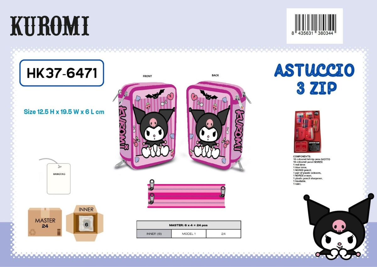 Hello Kitty Kuromi 3Zip Hk376471