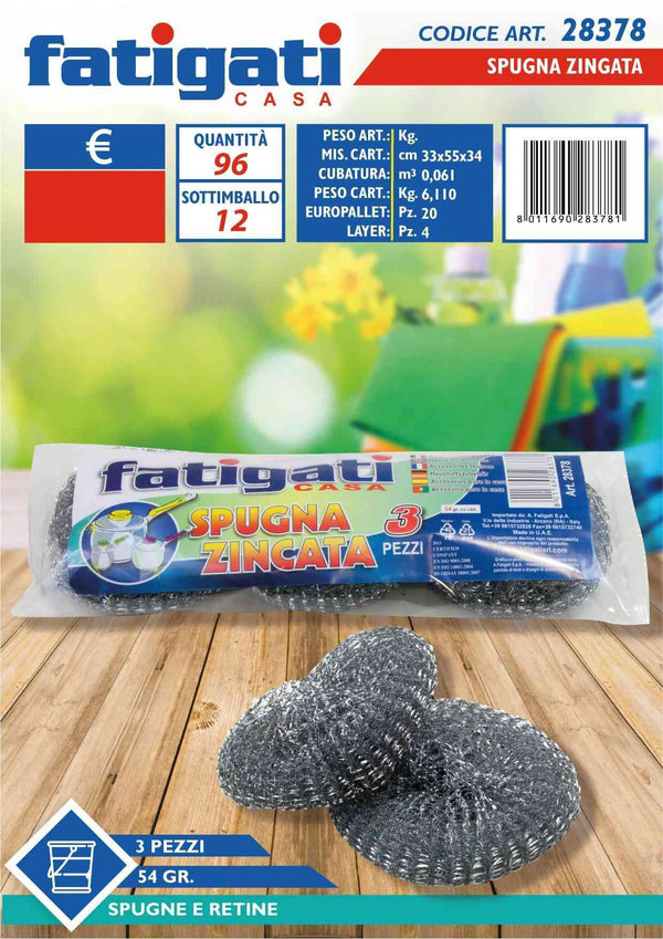 SPUGNA ACCIAIO 3PZ
