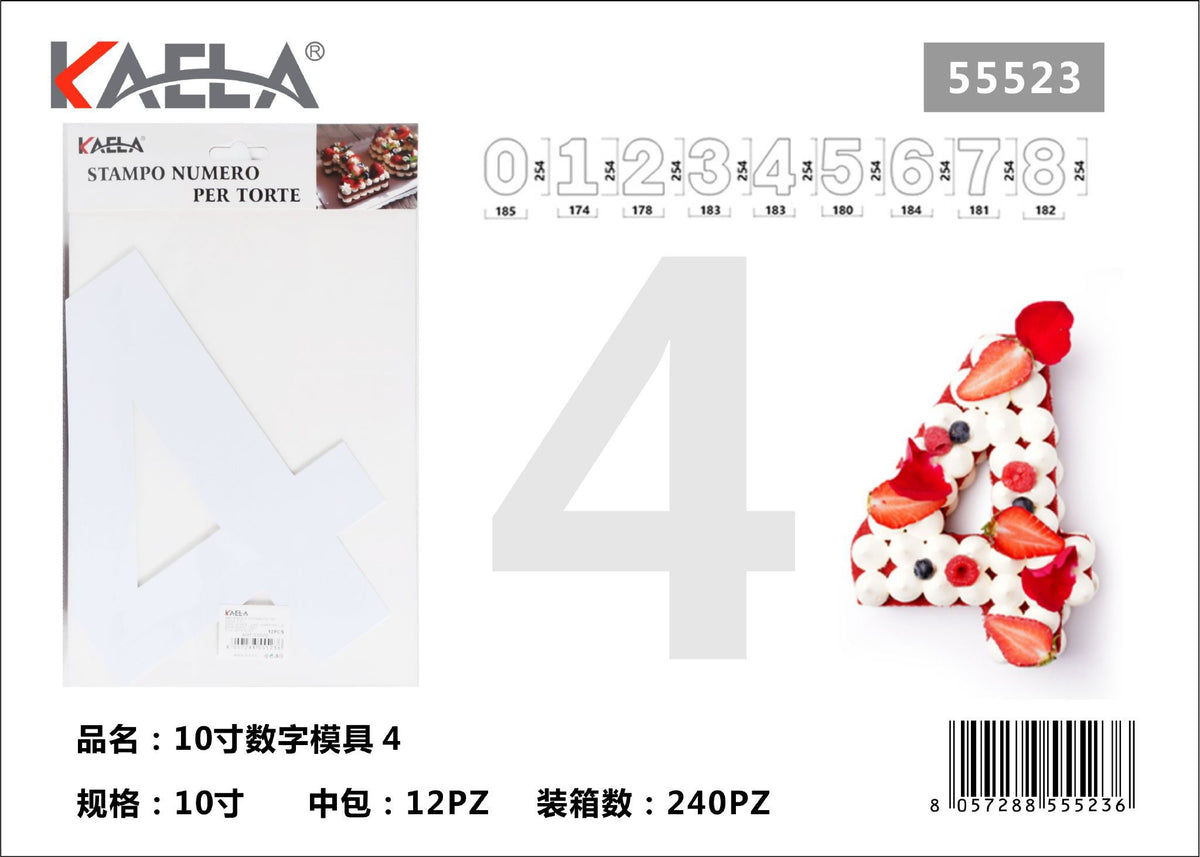 Stampo per torta numero 4, misure selezionabili