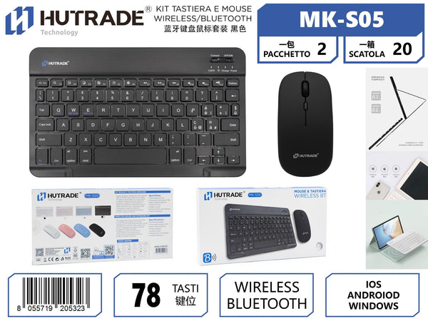 MK-S05 KIT TASTIERA E MOUSE WIRELESS/BLUETOOTH
