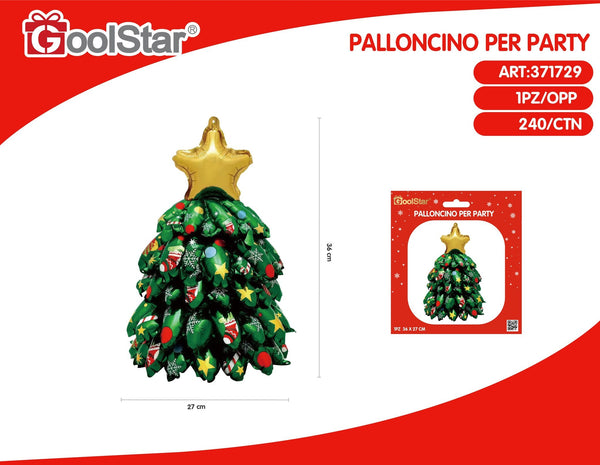 Palloncini foil ad albero di Natale con stella