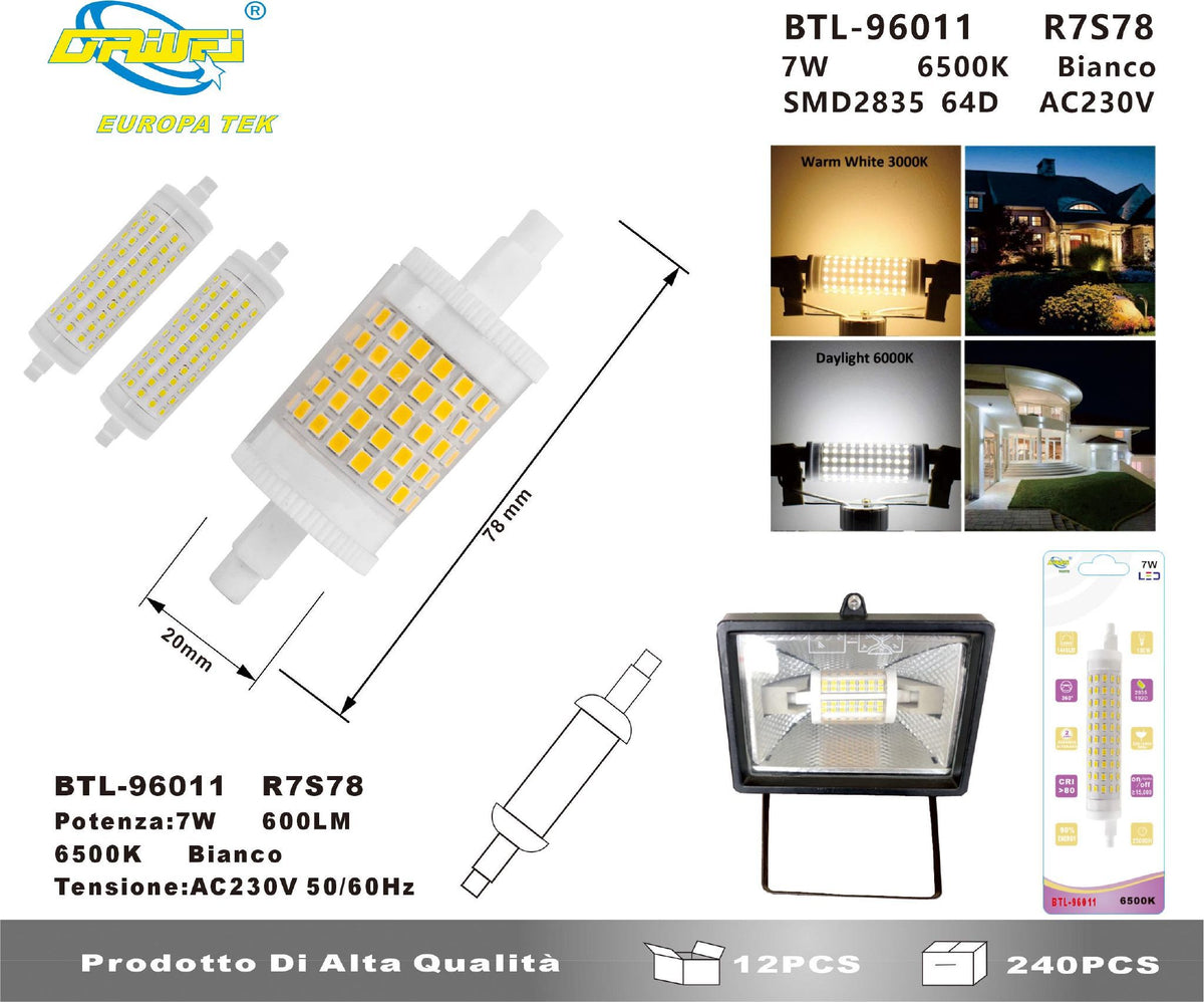 Lampadina LED — BTL-96011, 230 V, 7 W, 6500 K