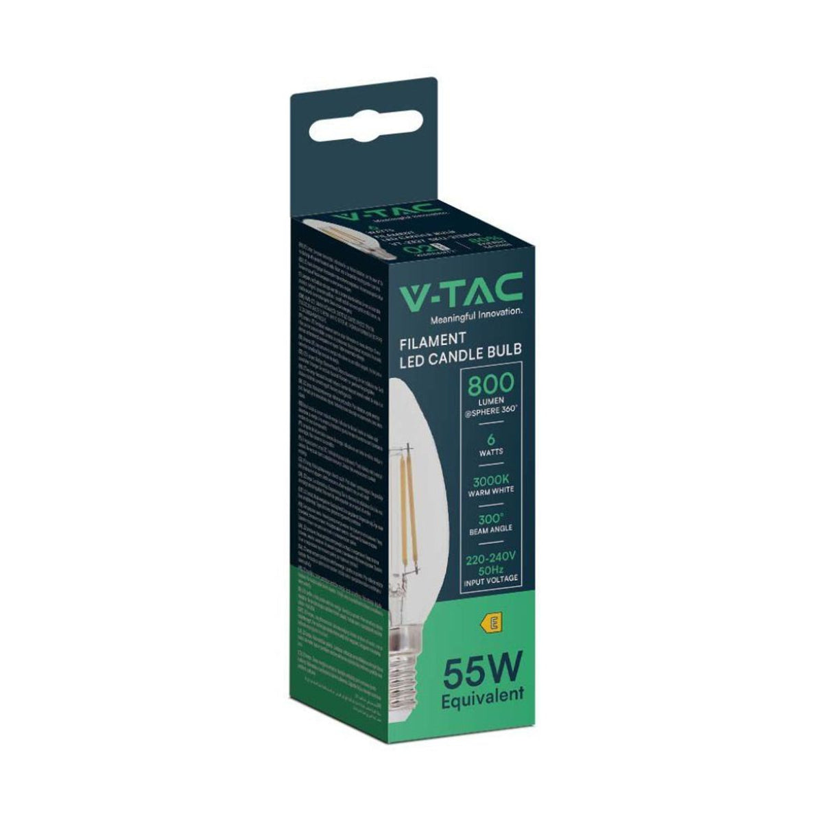 Lampadina LED V-TAC E14 a candela a filamento 6 W 3000 K