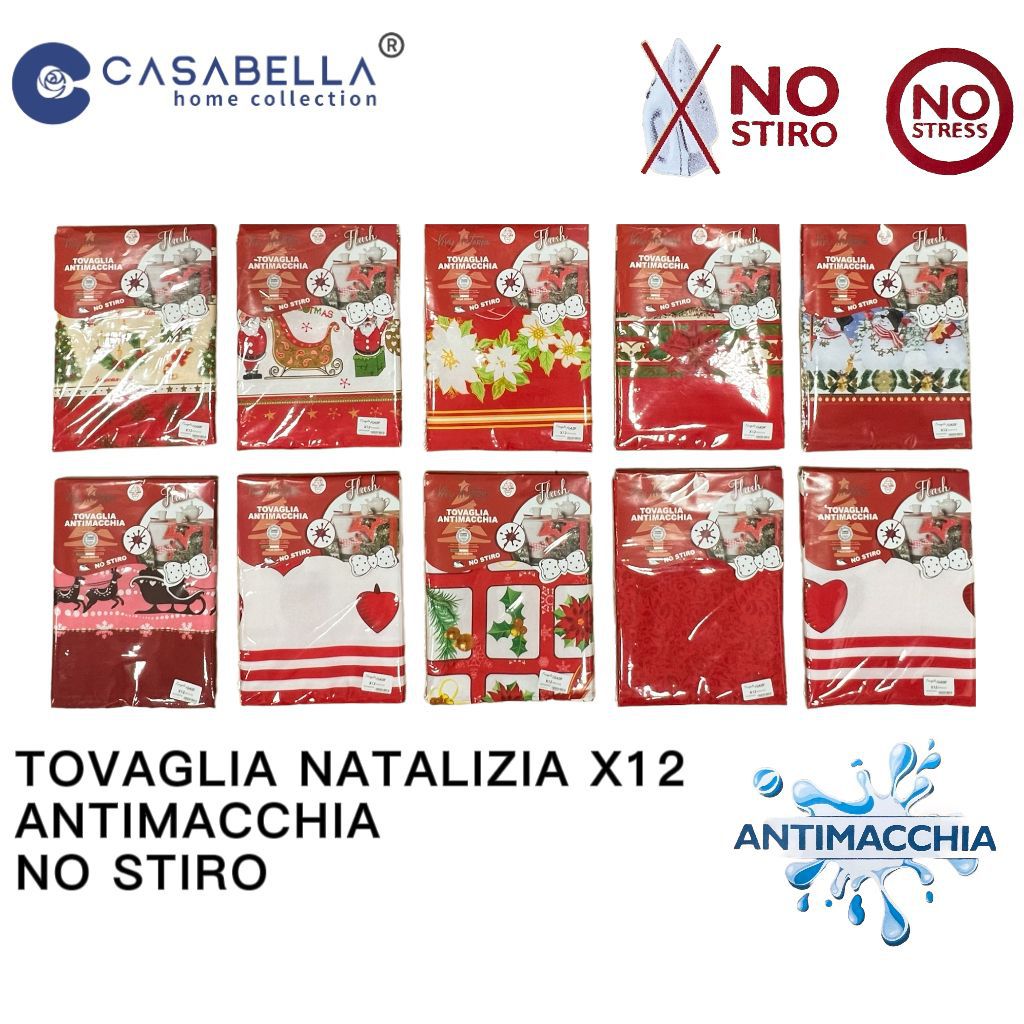 Tovaglia Natalizia Antimacchia X12