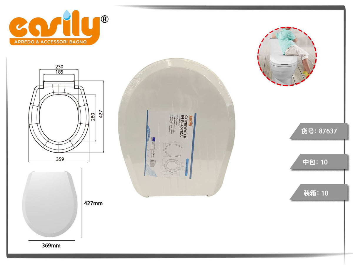 Sedile WC Orhidea bianco in plastica