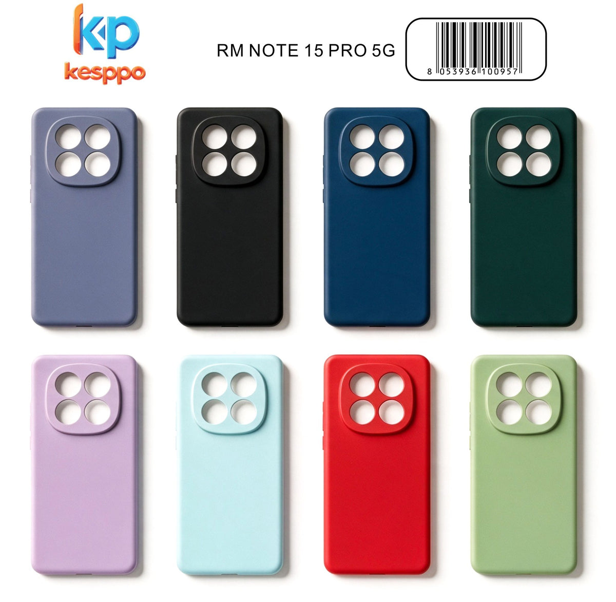 Custodia per Redmi NOTE 15 Pro 5G – a tinta unita, in silicone, con aperture sagomate