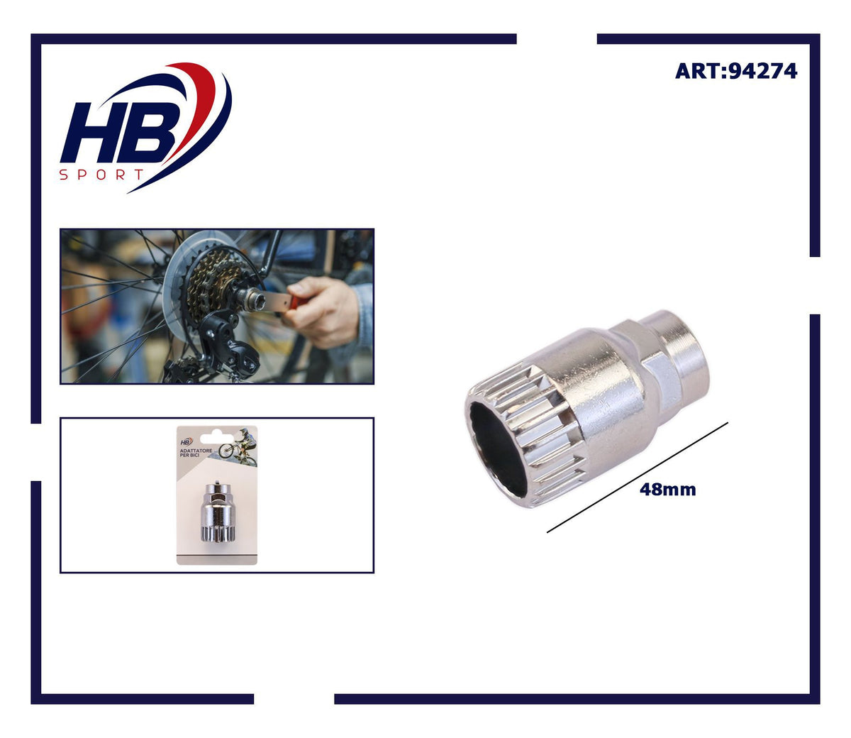 Bussola adattatore HB per manutenzione bici, 48 mm