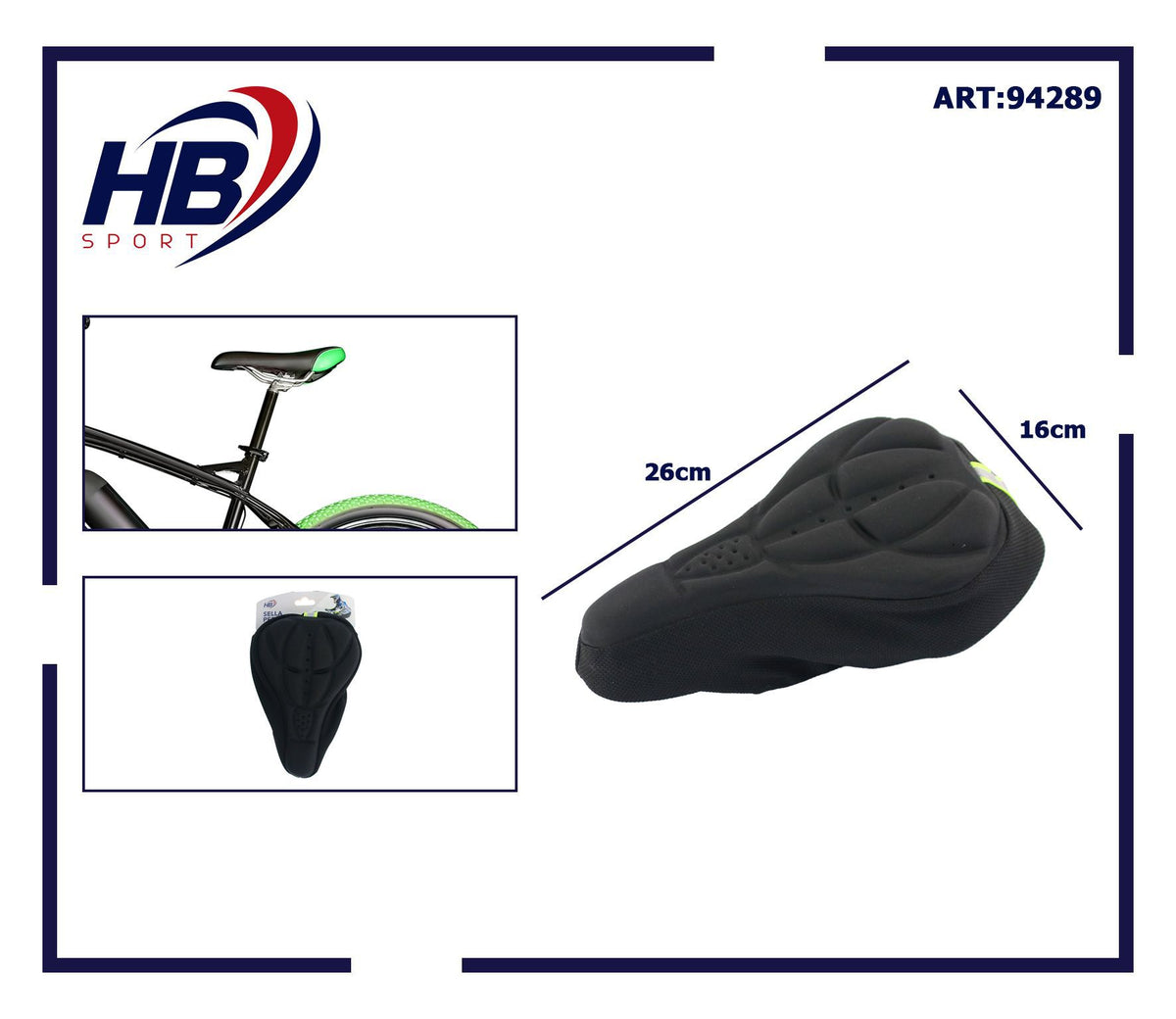 Coprisella nero HB con cordoncino, tre misure