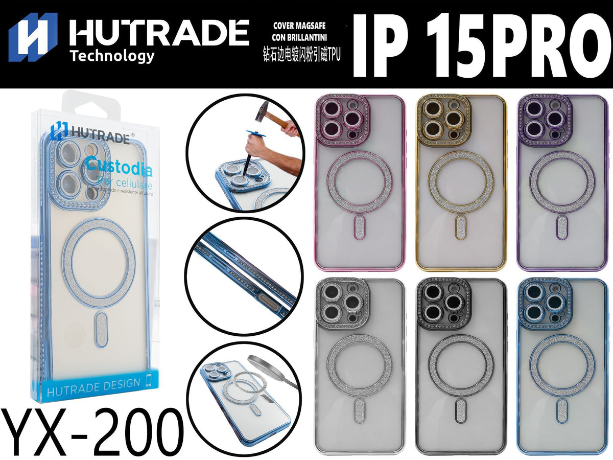 YX-200 COVER BRILLANTINATA CON MAGSAFE IP15 PRO