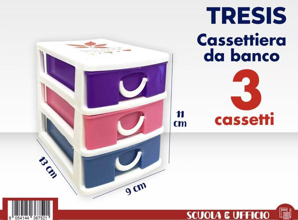 CASSETTIERA DA BANCO 3 CASSETTI