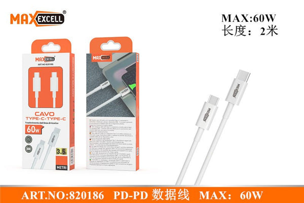 Cavo TYPE-C a TYPE-C PD 2M 3.5A 60W