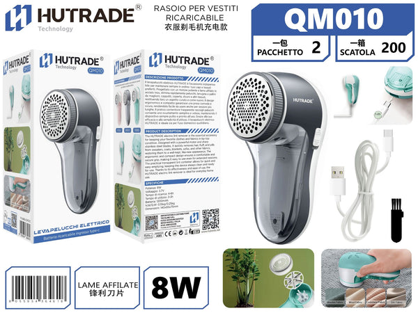 QM010 RASOIO PER VESTITI RICARICABILE