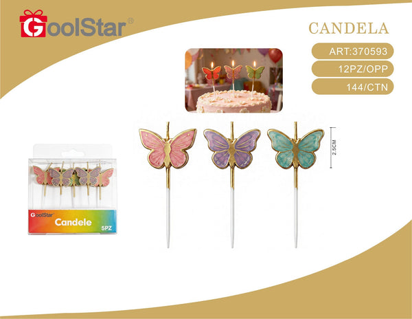 Candele farfalla colorati
