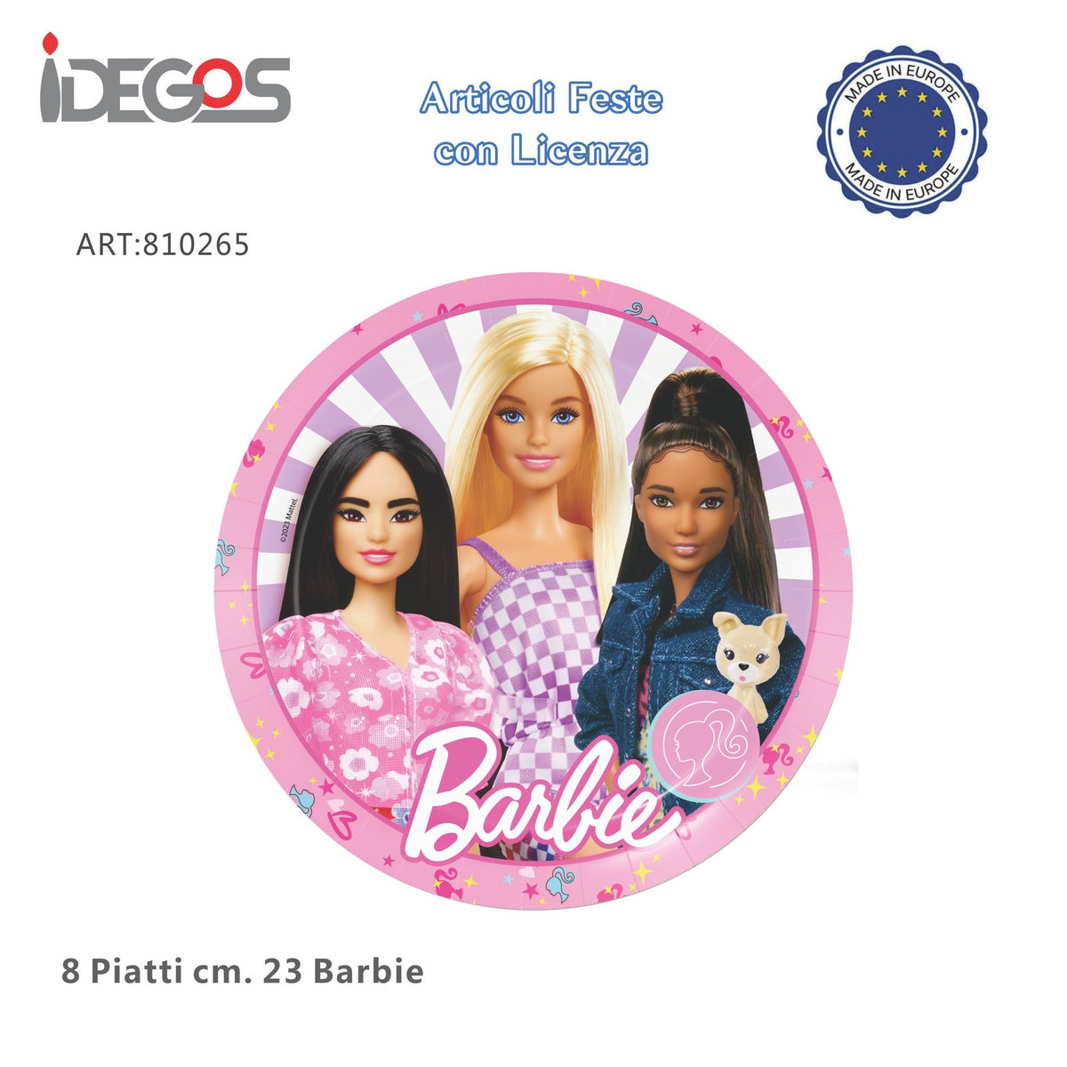 Piatti Barbie, 23 cm, 8 pezzi