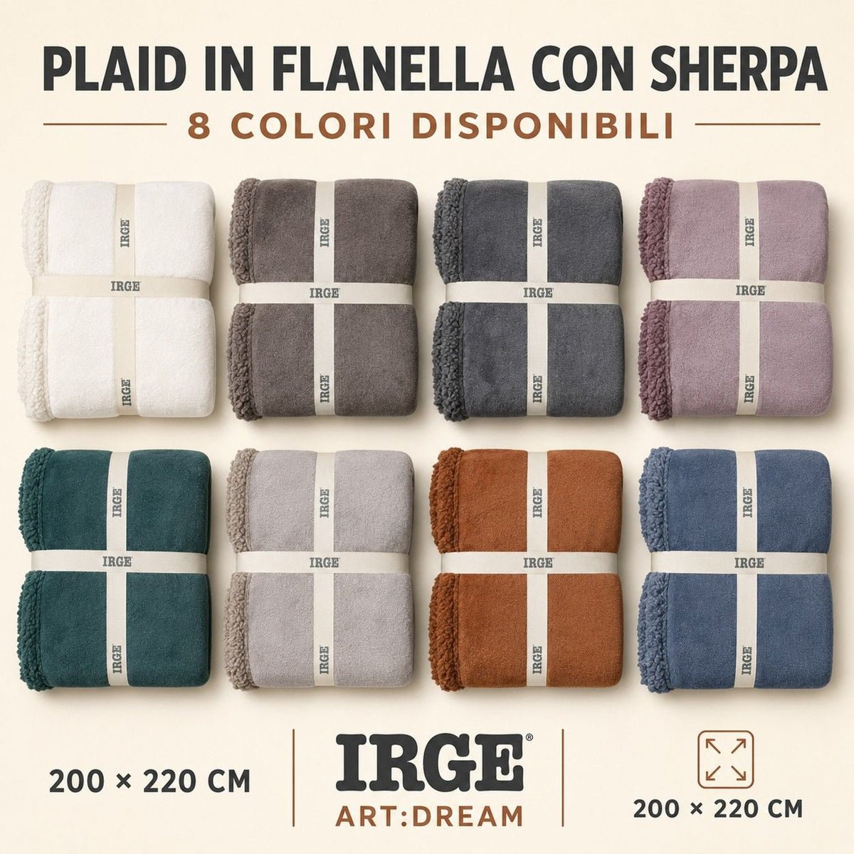 Plaid 2P 200X220CM Dream Irge