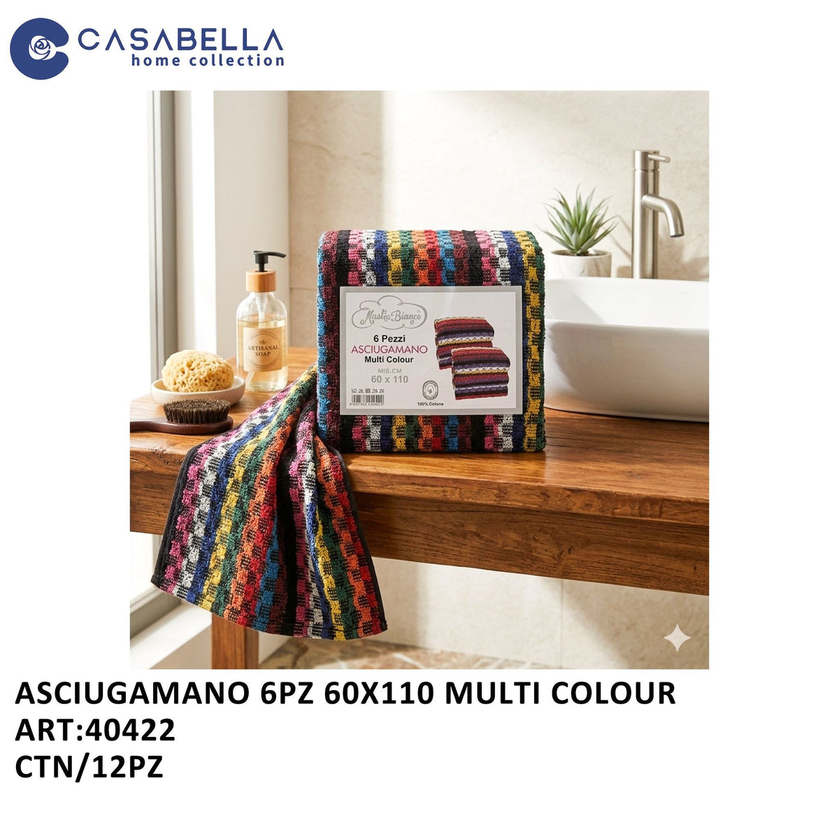 Asciugamano 6PZ 60X110 Multi Colour