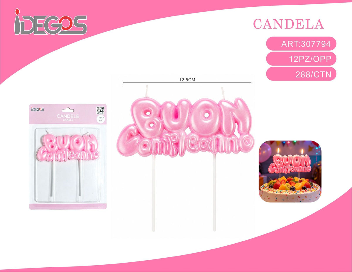 Candeline Buon Compleanno, effetto perlato