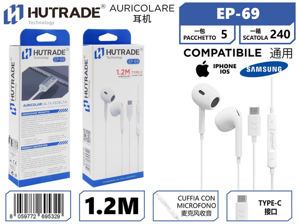 EP-69 AURICOLARE ATTACCO TYPE-C PER IPHONE 15