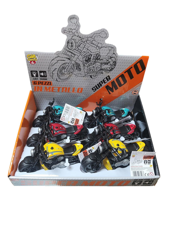 Moto GiaQuinto Super Moto in metallo con luci e suoni GV7526
