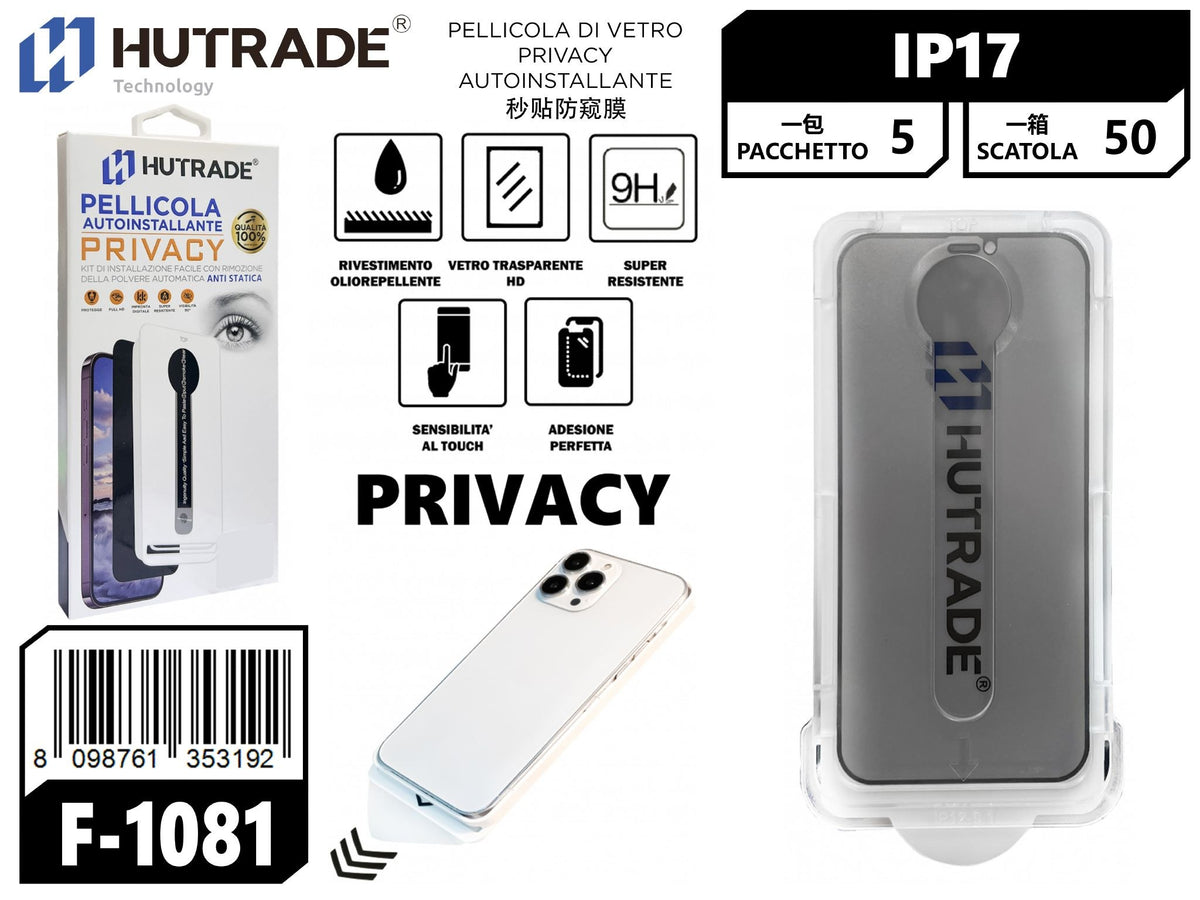 F-1081 PELLICOLA DI VETRO PRIVACY AUTOINSTALLANTE IP17