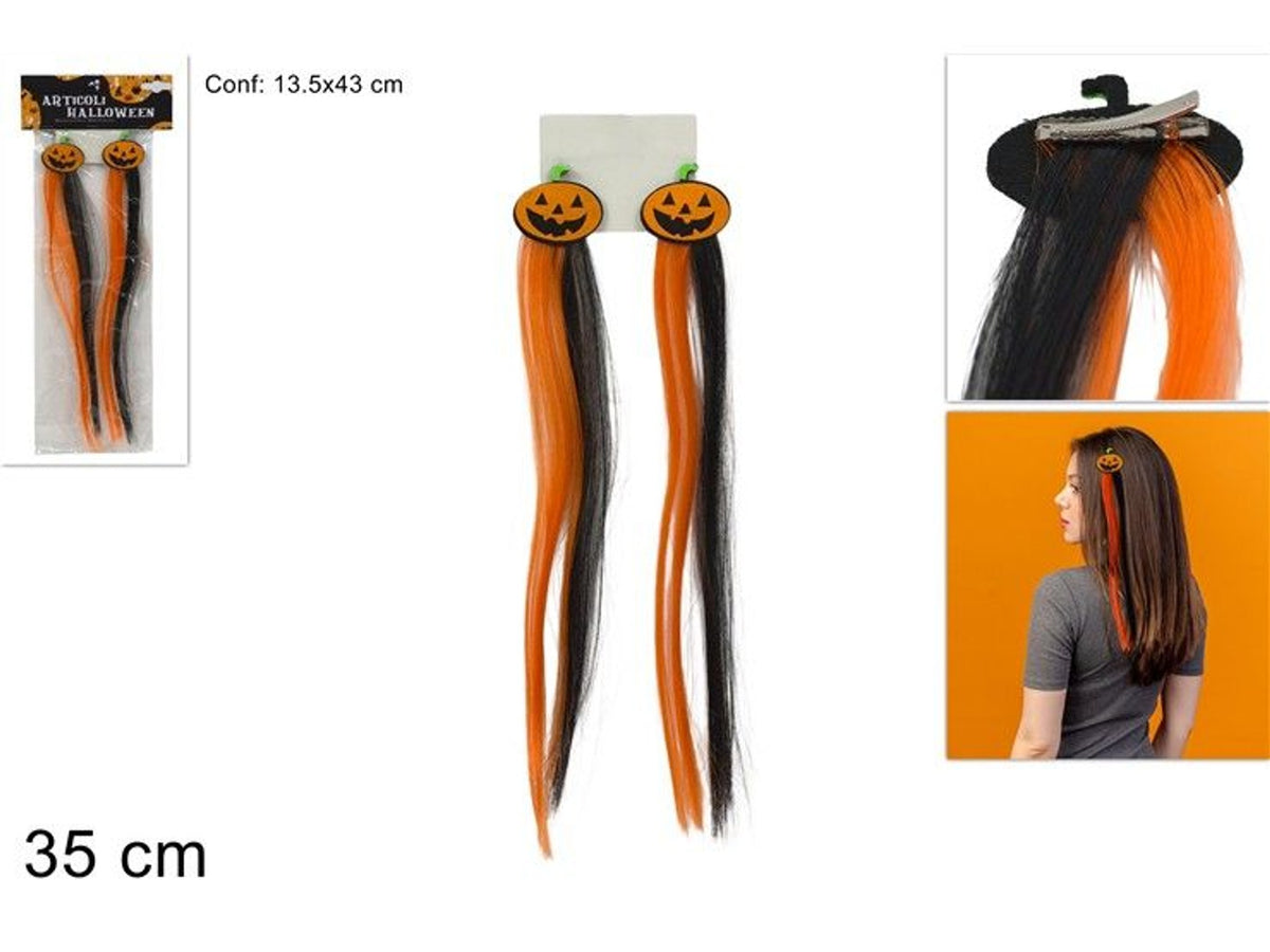 Extension Halloween con zucche e pinzette, 2 pezzi