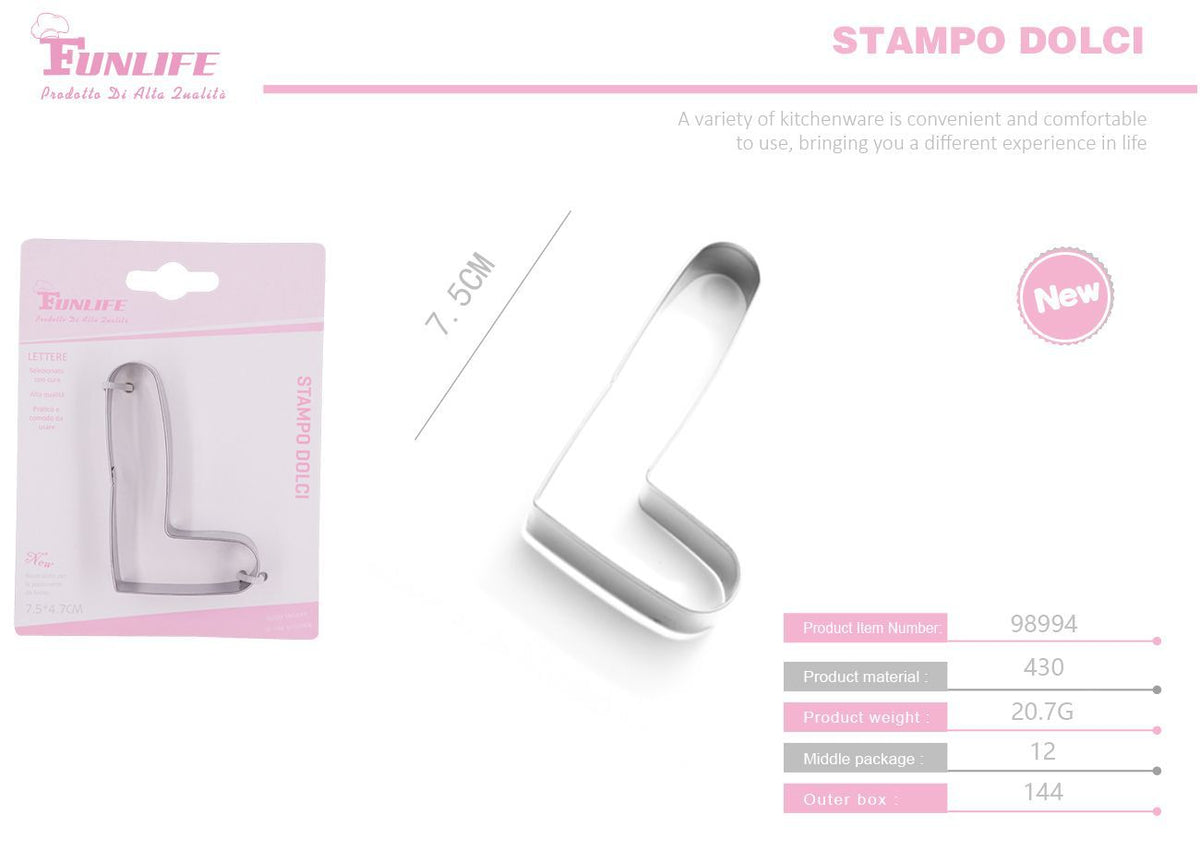 Stampo per biscotti a forma di lettera L