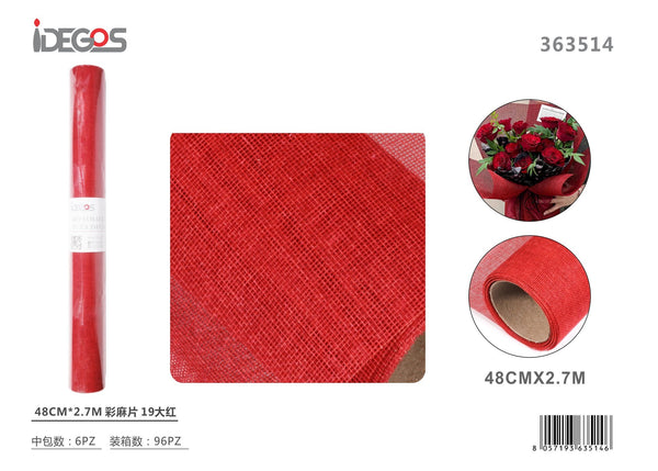 Tessuto decorativo in juta colorata, 48 cm x 2,7 m
