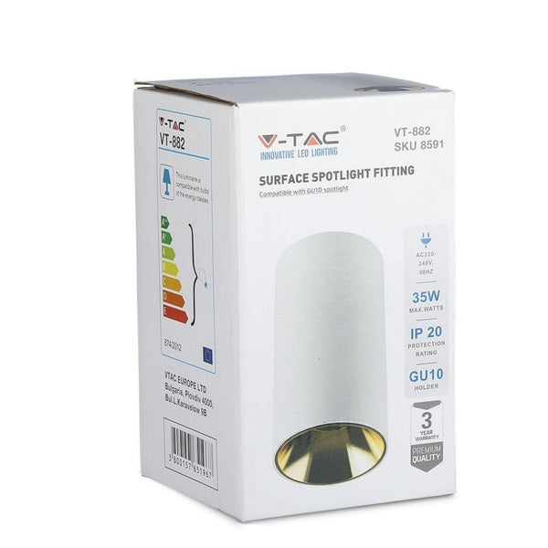 Portafaretto V-TAC GU10 da soffitto bianco e oro