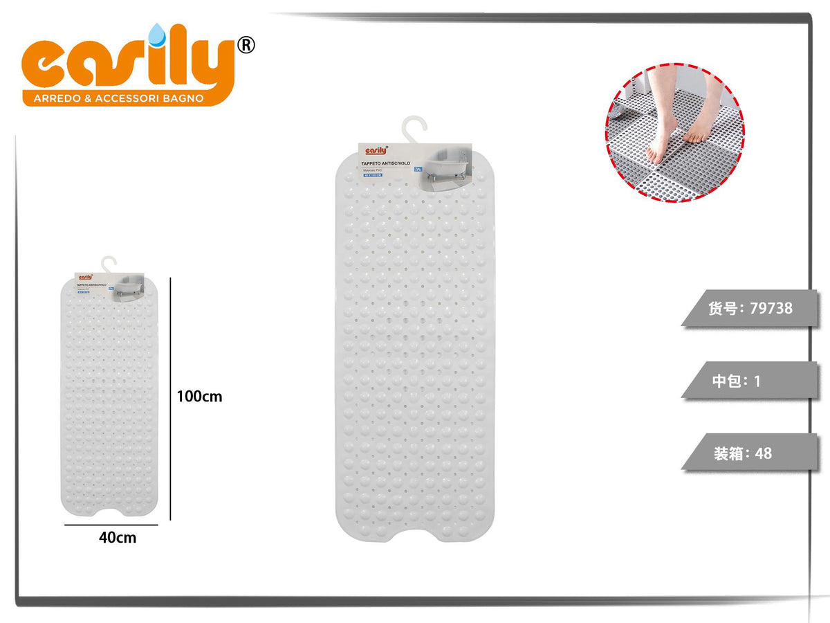 Tappetino antiscivolo con incavo da 40 × 100 cm
