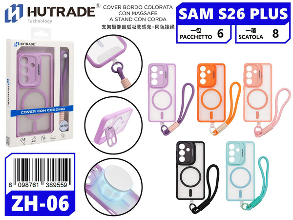 ZH-06 COVER BORDO COLORATA CON MAGSAFE A STAND CON CORDA SAM S26 PLUS