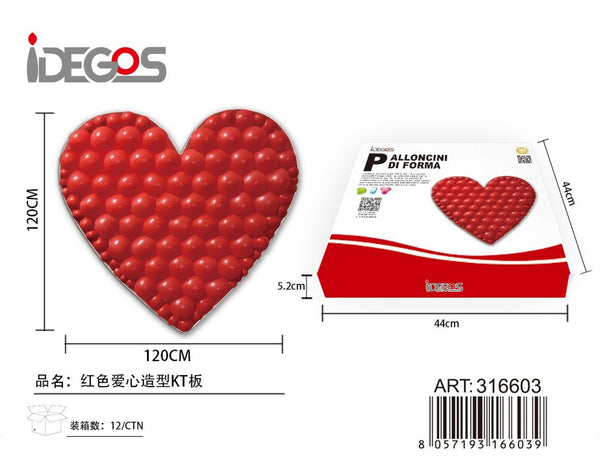 Decorazione a cuore con palloncini rossi, 120 x 120 cm