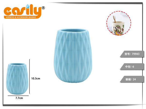 Bicchieri in ceramica a rombi in rilievo