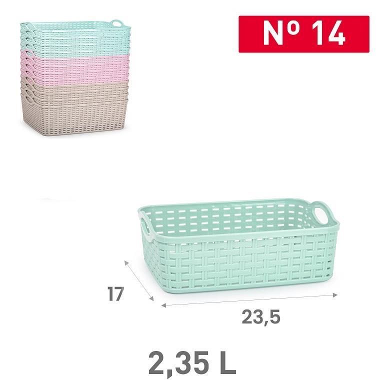 CESTA RATTAN N14 2.35LT 17X23.5CM