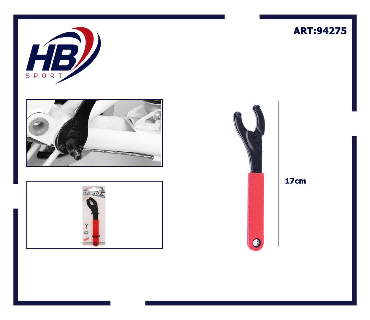 Chiave a perni per bicicletta HB, 17 cm