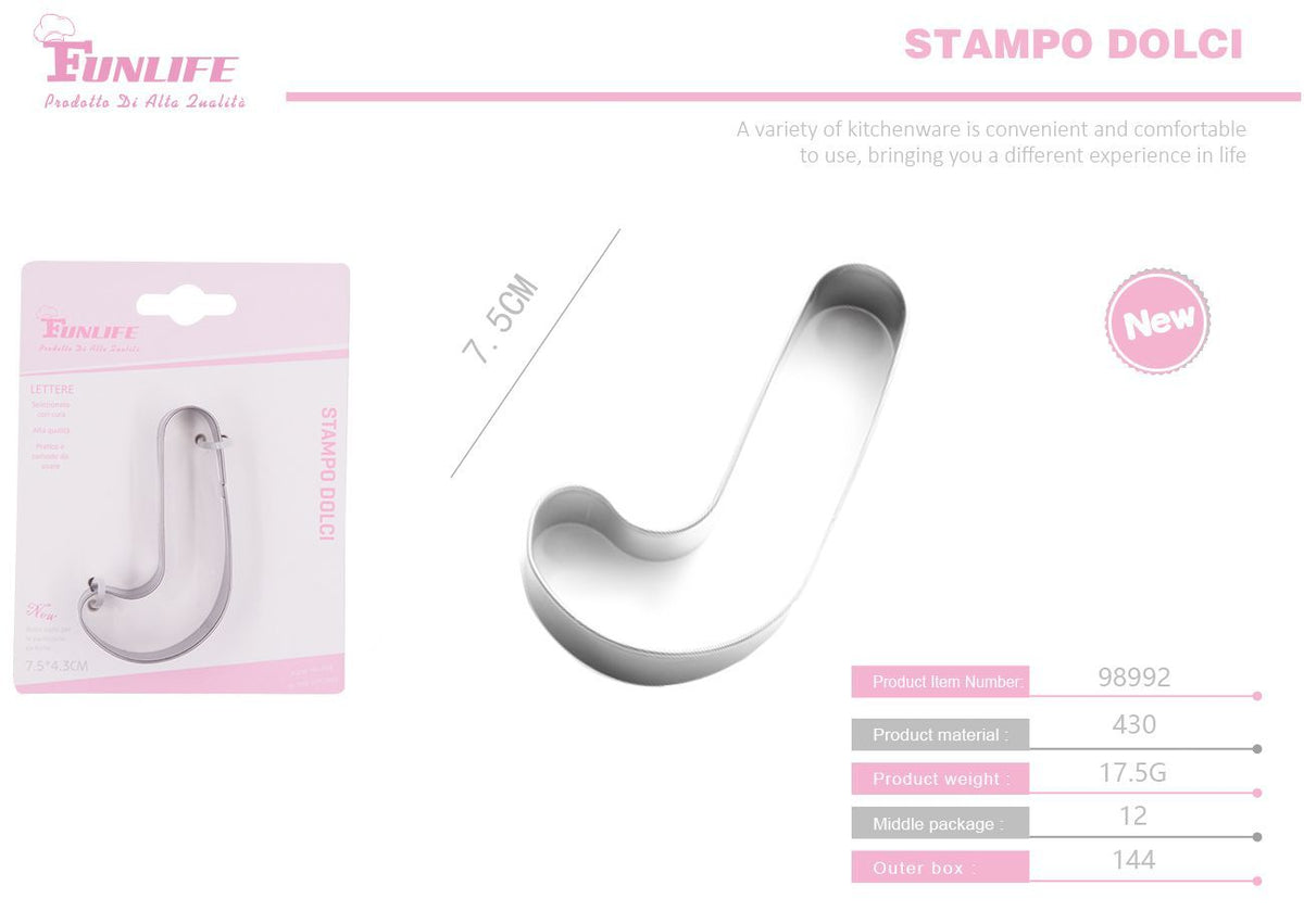 Stampo per biscotti a forma di lettera J