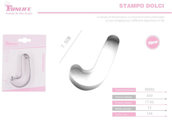 Stampo per biscotti a forma di lettera J