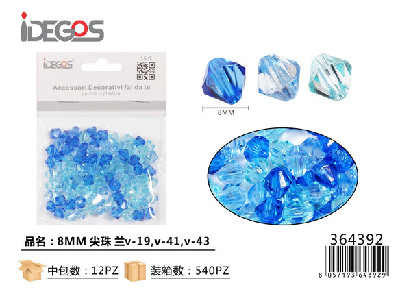 Perline sfaccettate a punta, 8 mm, assortimenti di tonalità