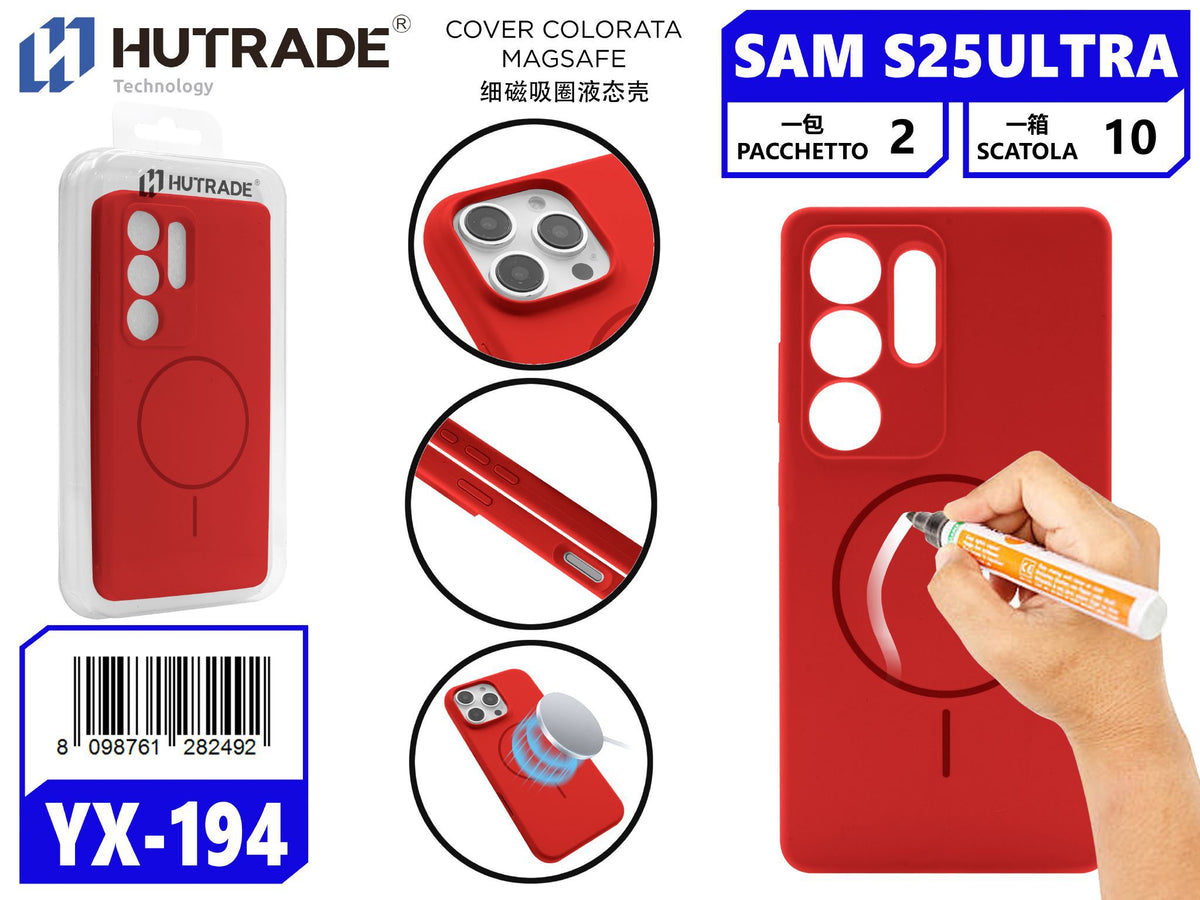 YX-194 COVER COLORATA MAGSAFE SAM S25 ULTRA ROSSO