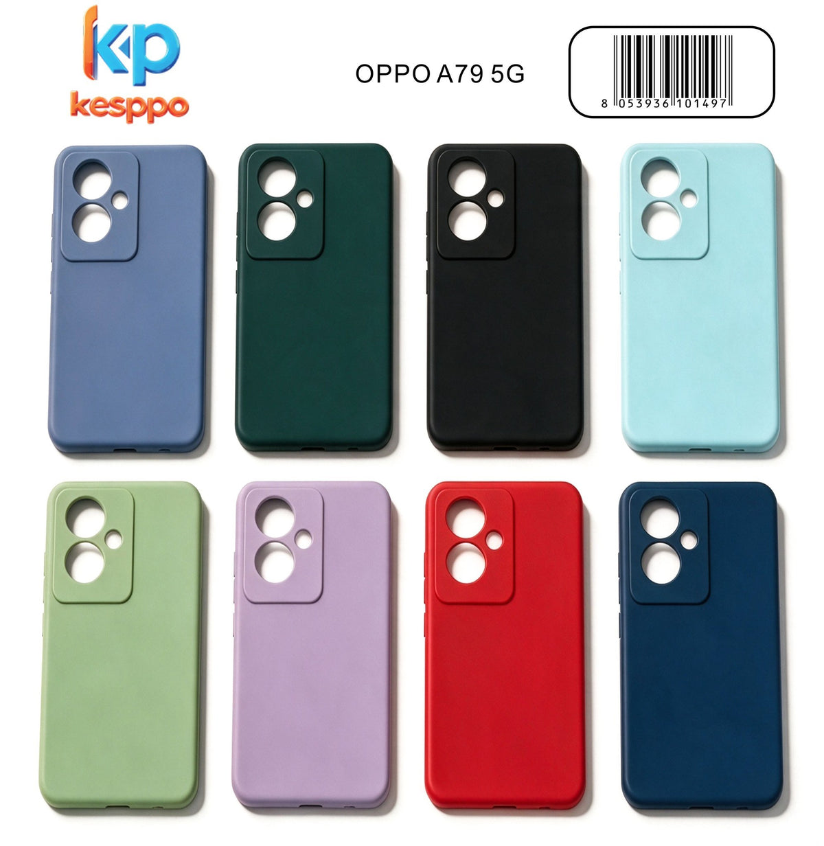 Custodia per OPPO A79 5G – a tinta unita, in silicone, con aperture sagomate
