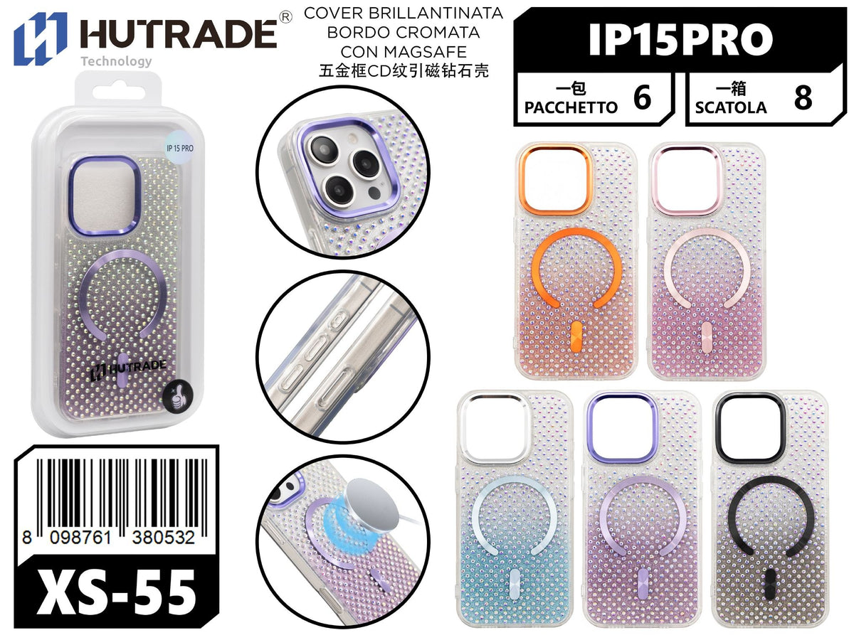 XS-55 COVER BRILLANTINATA BORDO CROMATA CON MAGSAFE IP15PRO