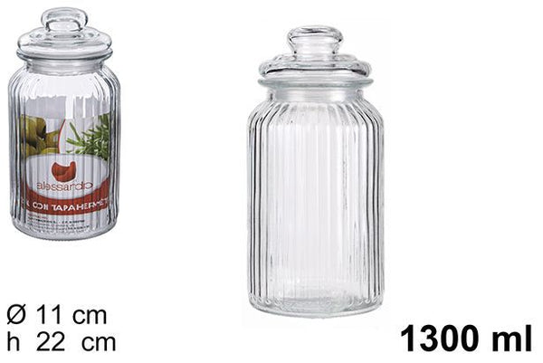 C.M BARATTOLO DI VETRO C/COPERCHIO 1300ML