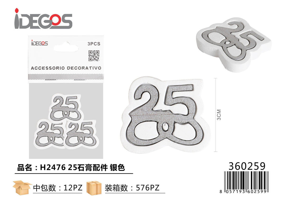 Decorazione Numero 25 H2476, argento