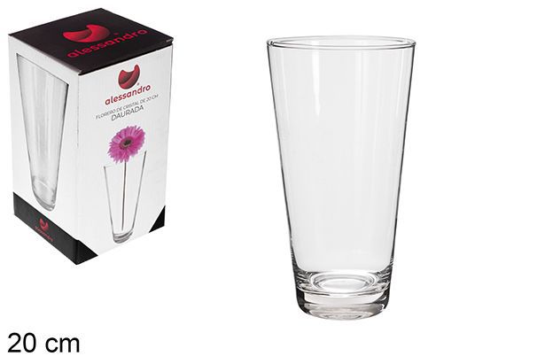 C.M VASO VETRO DAURADA 20CM