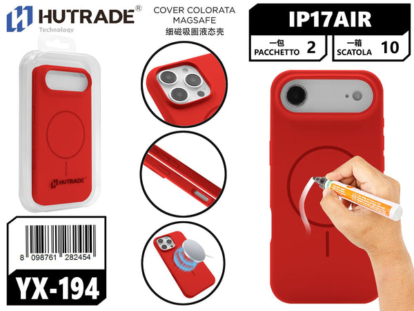 YX-194 COVER COLORATA MAGSAFE IP17 AIR ROSSO