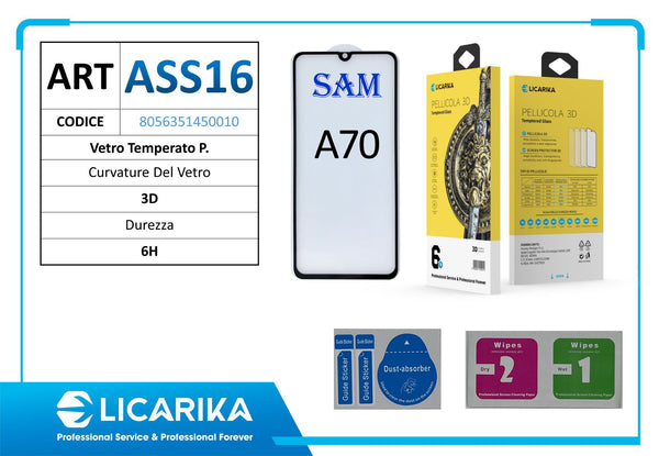 Vetro protettivo 3D per Samsung Galaxy A70
