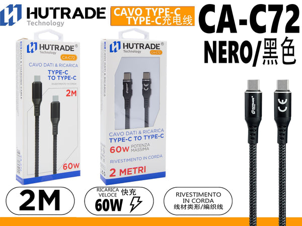 CA-C72 CAVO TYPE-C TO TYPE-C 2 METRI 60W