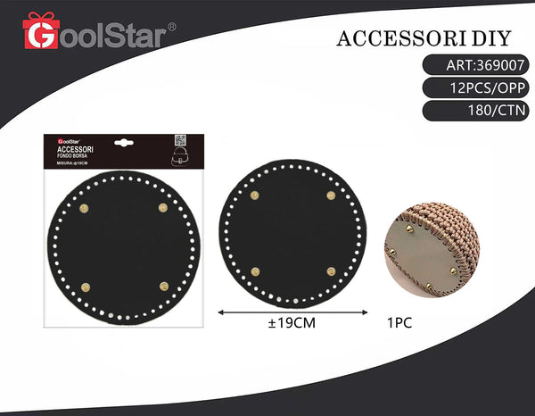 Fondo rotondo per borsa GoolStar con piedini, diametro 19 cm, dieci colori