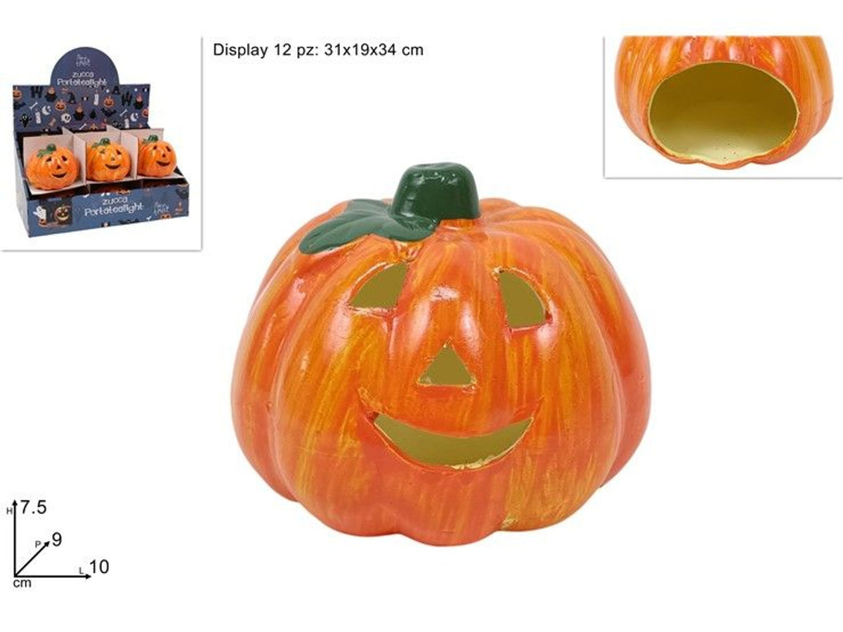 Portatealight a forma di zucca, 10 cm