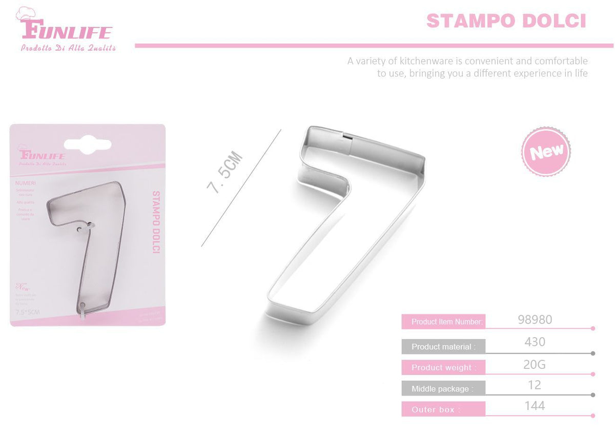 Stampo per biscotti a forma di numero 7