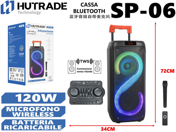 SP-06 CASSA BLUETOOTH CON MICROFONO /FM DA 120W